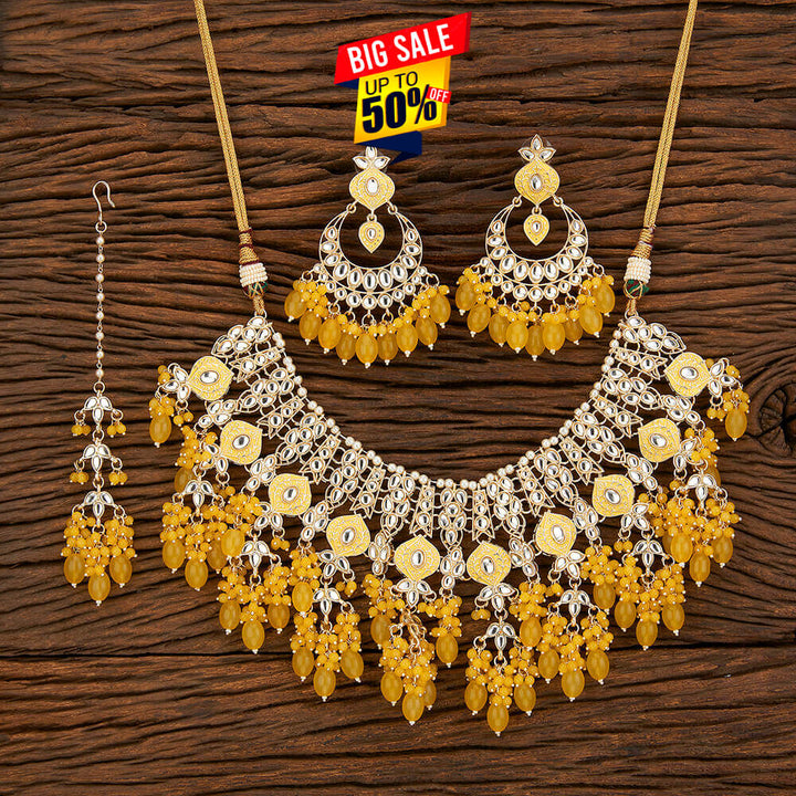 Indo Western Meenakari Necklace With Gold Plating 108889