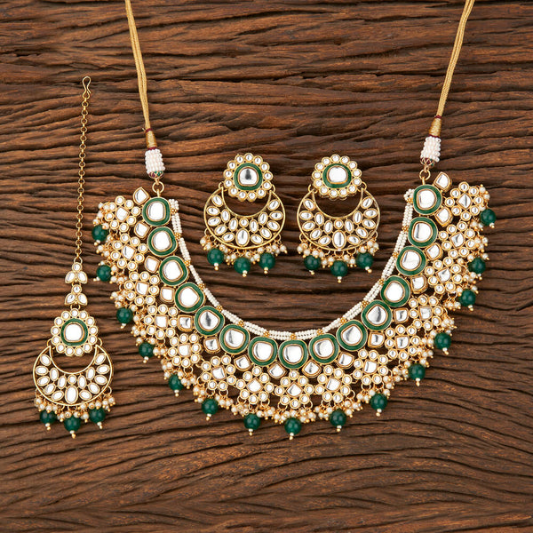 Indo Western Trendy Necklace With Gold Plating 108916