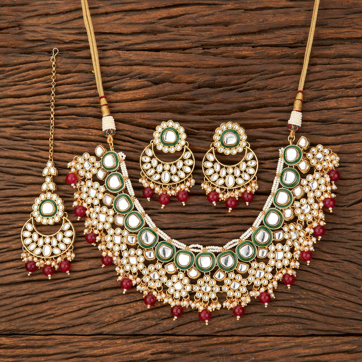 Indo Western Trendy Necklace With Gold Plating 108916