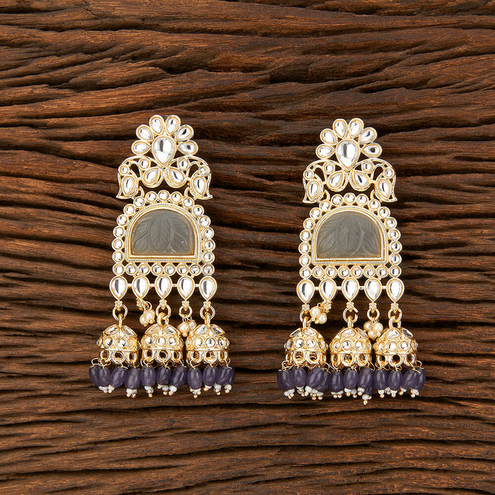 Indo Western Stone Earring With Gold Plating 108969