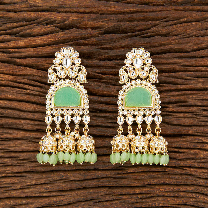 Indo Western Stone Earring With Gold Plating 108969