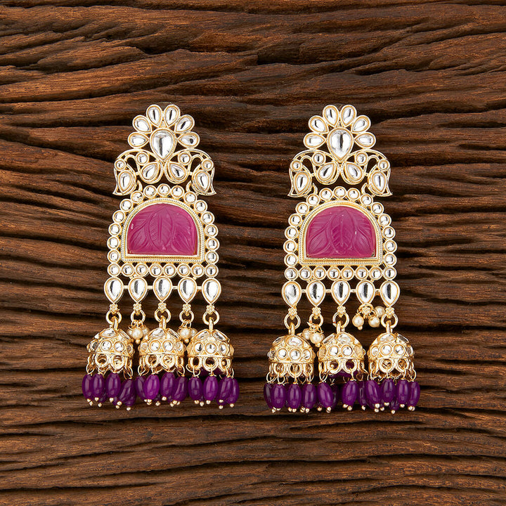 Indo Western Stone Earring With Gold Plating 108969