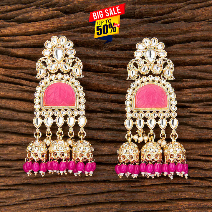 Indo Western Stone Earring With Gold Plating 108969