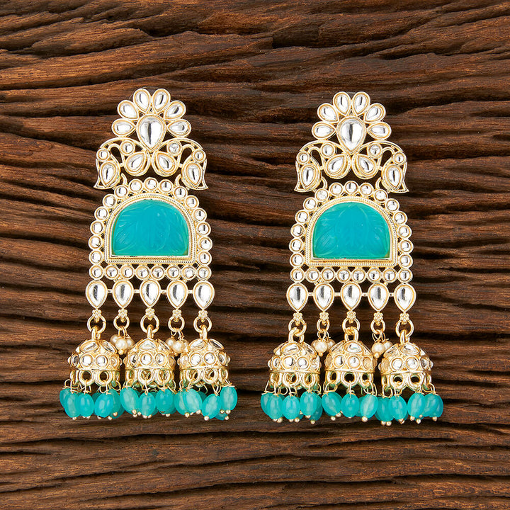 Indo Western Stone Earring With Gold Plating 108969