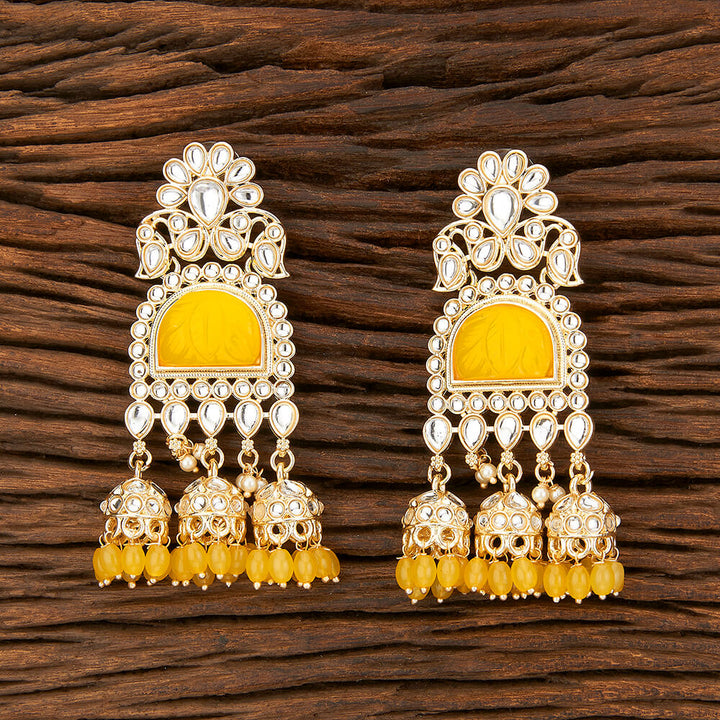 Indo Western Stone Earring With Gold Plating 108969