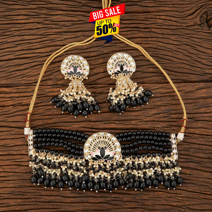 Indo Western Meenakari Necklace With Gold Plating 108977