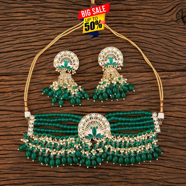 Indo Western Meenakari Necklace With Gold Plating 108977