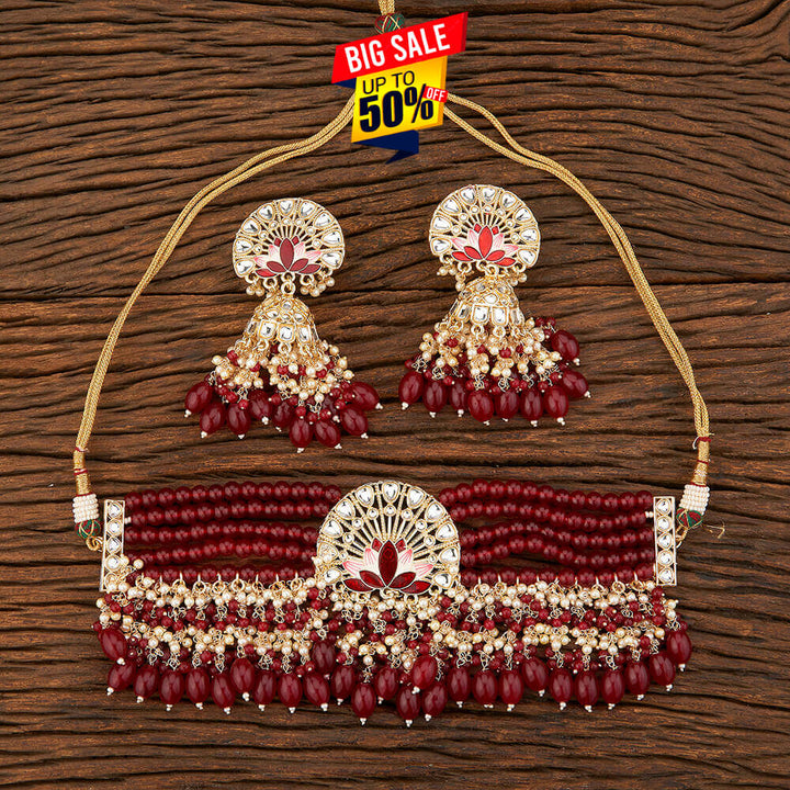 Indo Western Meenakari Necklace With Gold Plating 108977