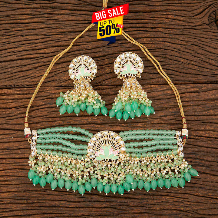 Indo Western Meenakari Necklace With Gold Plating 108977