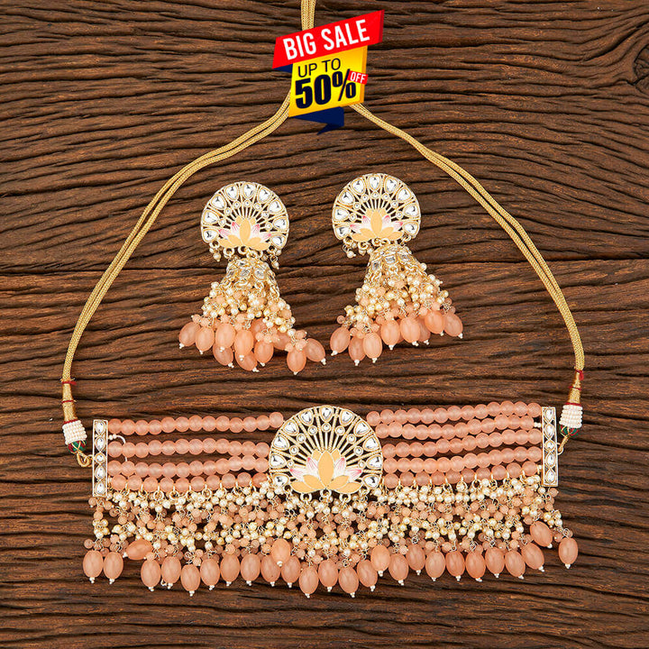 Indo Western Meenakari Necklace With Gold Plating 108977