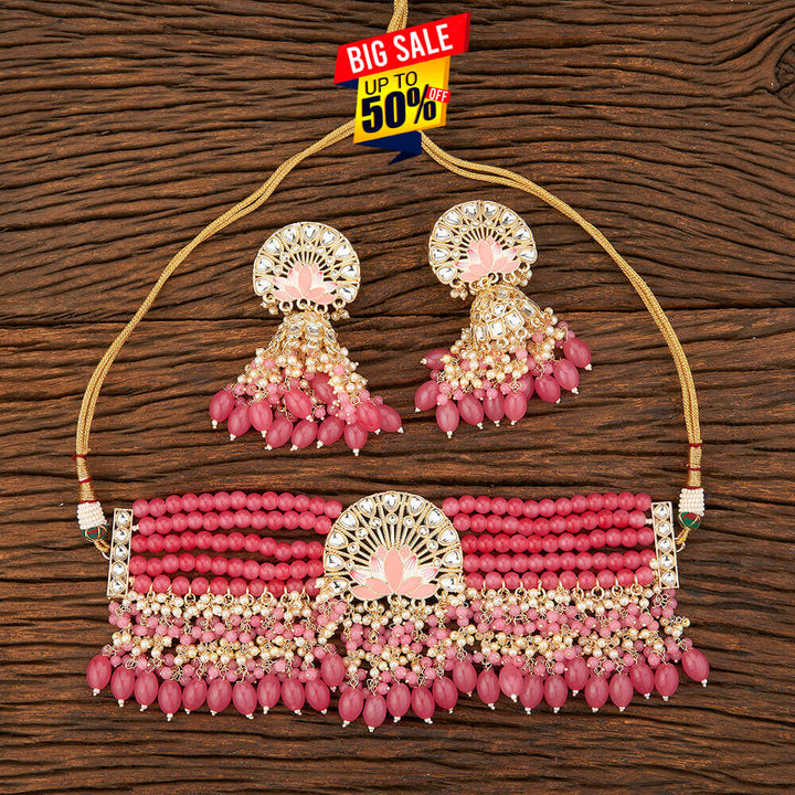 Indo Western Meenakari Necklace With Gold Plating 108977