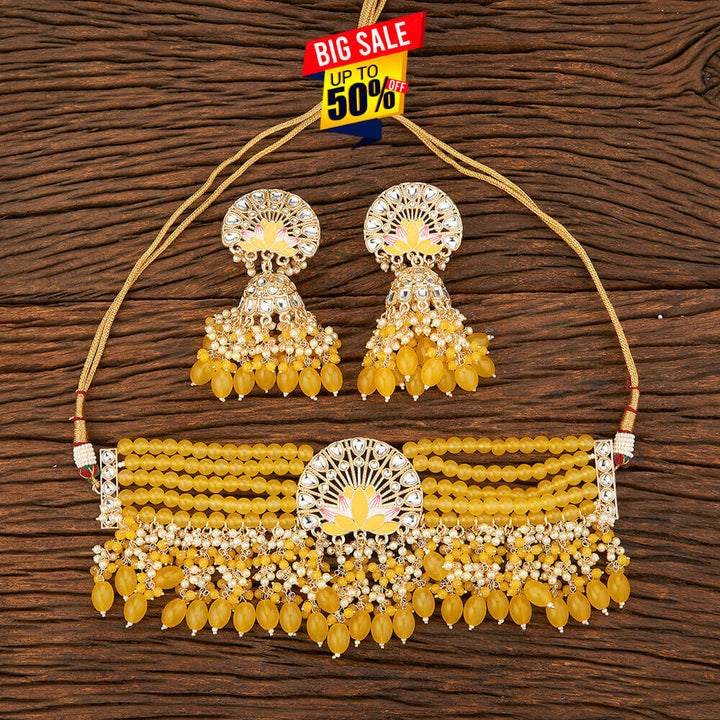 Indo Western Meenakari Necklace With Gold Plating 108977