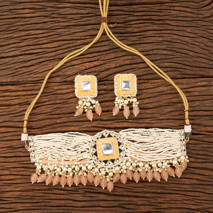 Indo Western Meenakari Necklace With Gold Plating 109004