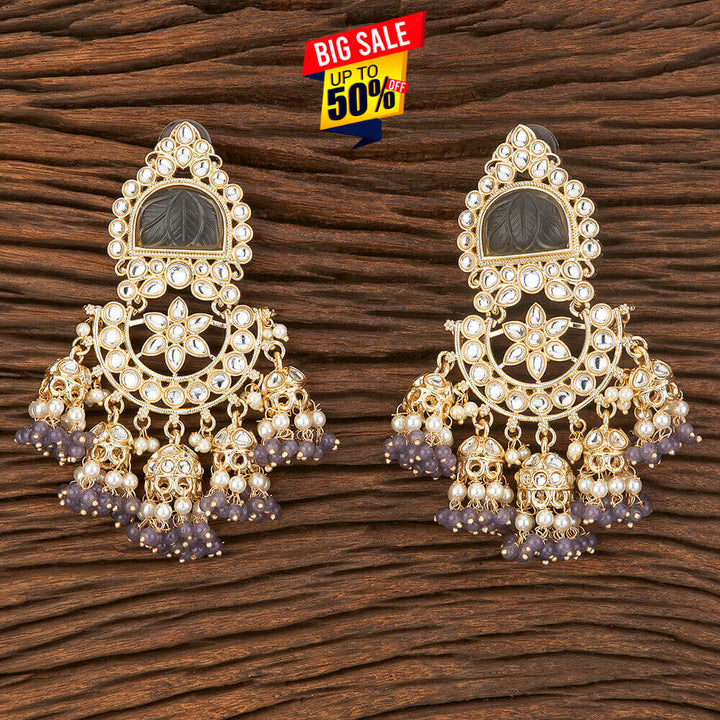 Indo Western Chand Earring With Gold Plating 109061