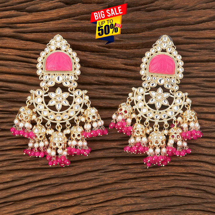 Indo Western Chand Earring With Gold Plating 109061