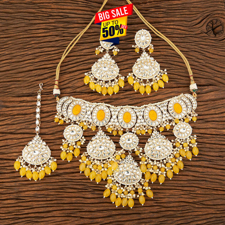 Indo Western Choker Necklace With Gold Plating 109072