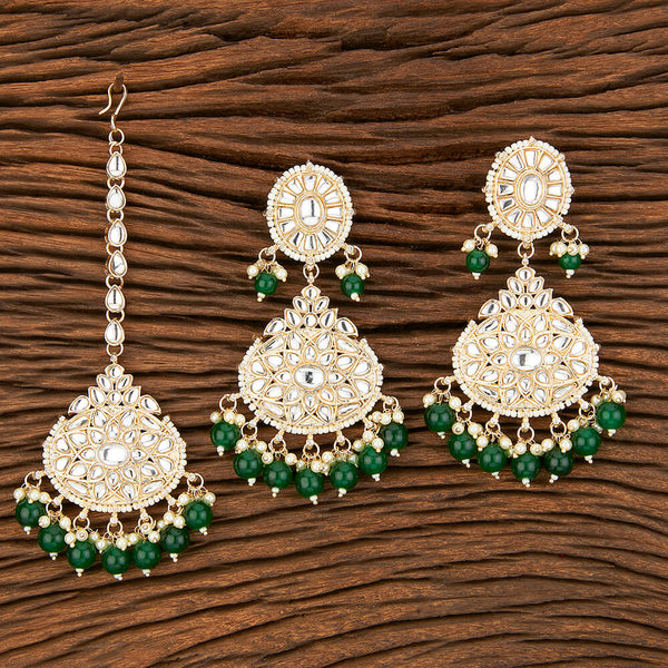 Indo Western Chand Earring Tikka With Gold Plating 109073