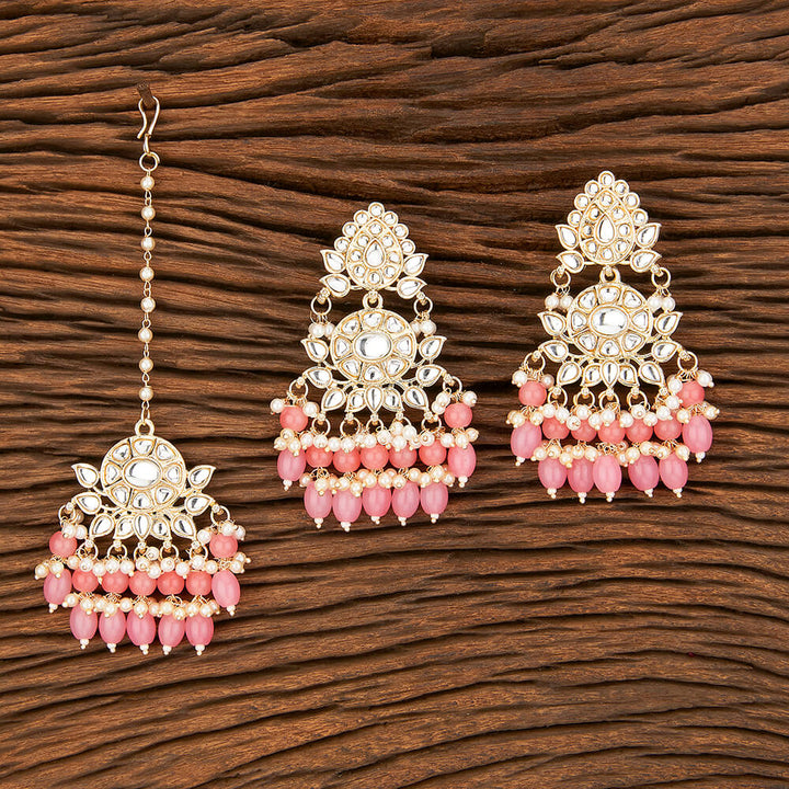 Indo Western Classic Earring Tikka With Gold Plating 109080