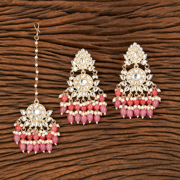 Indo Western Classic Earring Tikka With Gold Plating 109080