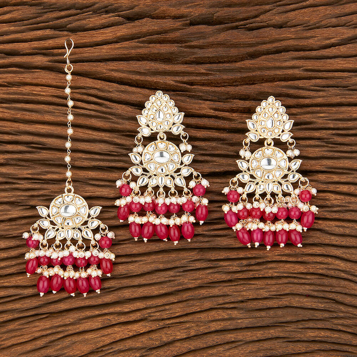 Indo Western Classic Earring Tikka With Gold Plating 109080