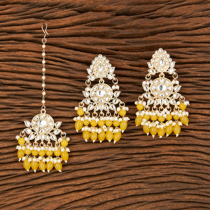 Indo Western Classic Earring Tikka With Gold Plating 109080