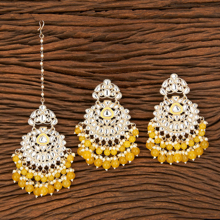 Indo Western Meenakari Earring Tikka With Gold Plating 109086