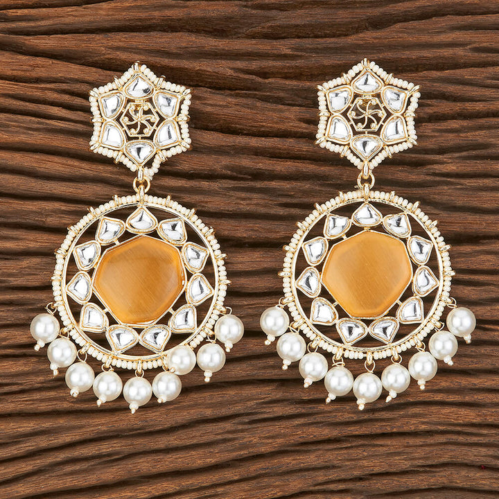 Indo Western Stone Earring With Gold Plating 109098