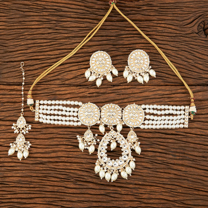 Indo Western Beads Necklace With Gold Plating 109171