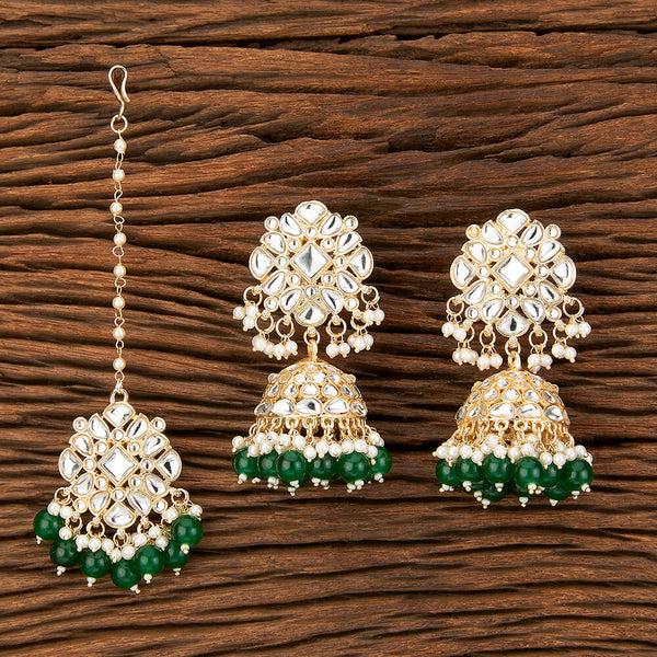 Indo Western Classic Earring Tikka With Gold Plating 109172