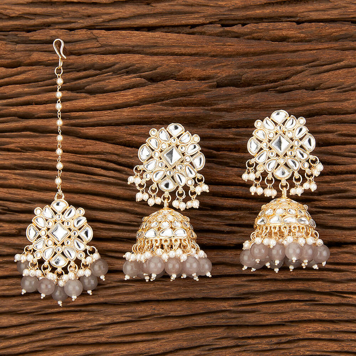 Indo Western Classic Earring Tikka With Gold Plating 109172