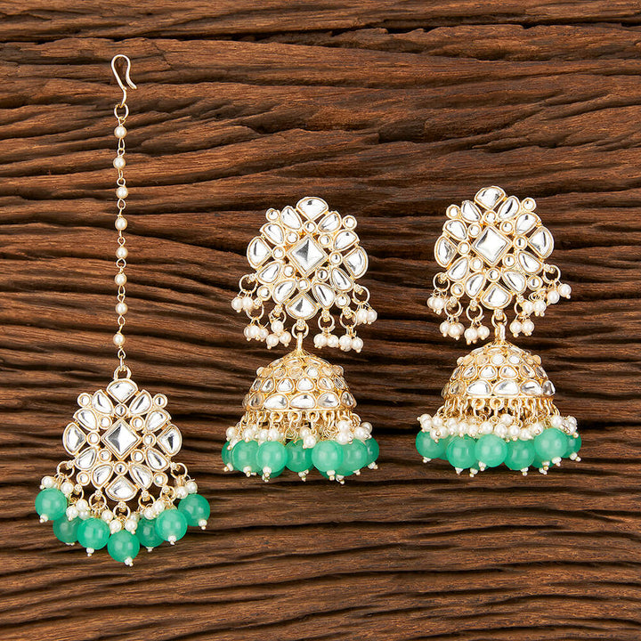 Indo Western Classic Earring Tikka With Gold Plating 109172