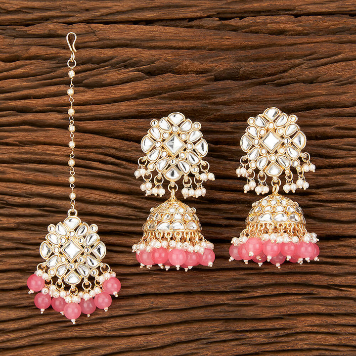 Indo Western Classic Earring Tikka With Gold Plating 109172