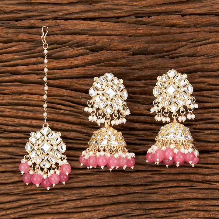 Indo Western Classic Earring Tikka With Gold Plating 109172