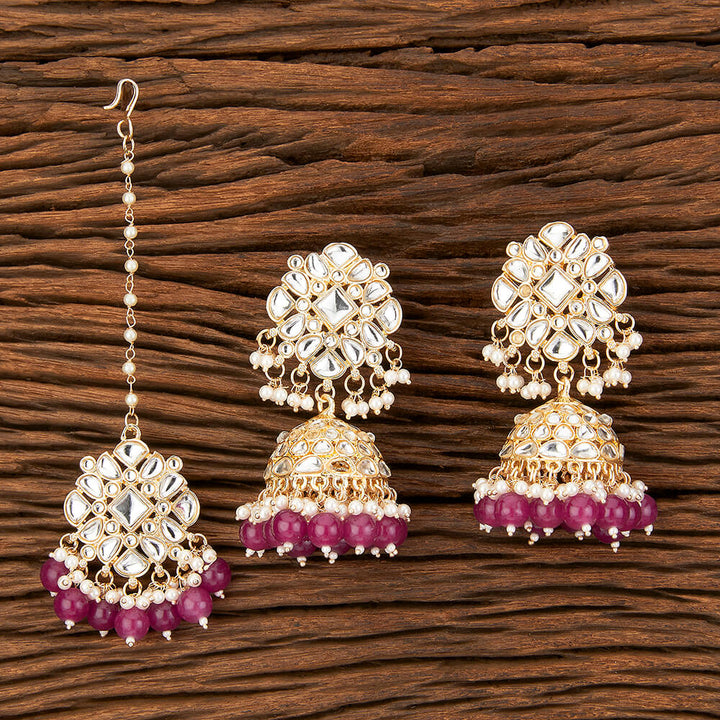 Indo Western Classic Earring Tikka With Gold Plating 109172