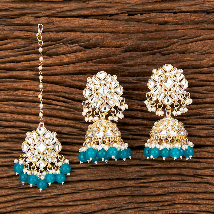 Indo Western Classic Earring Tikka With Gold Plating 109172