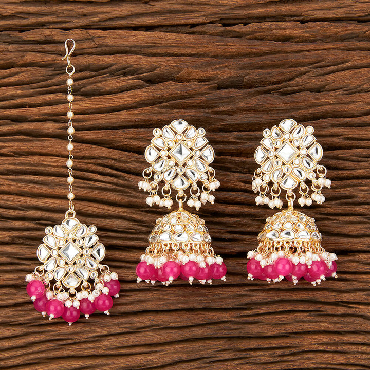 Indo Western Classic Earring Tikka With Gold Plating 109172