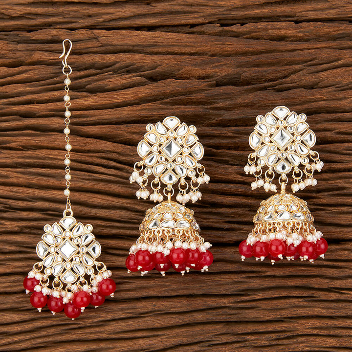 Indo Western Classic Earring Tikka With Gold Plating 109172