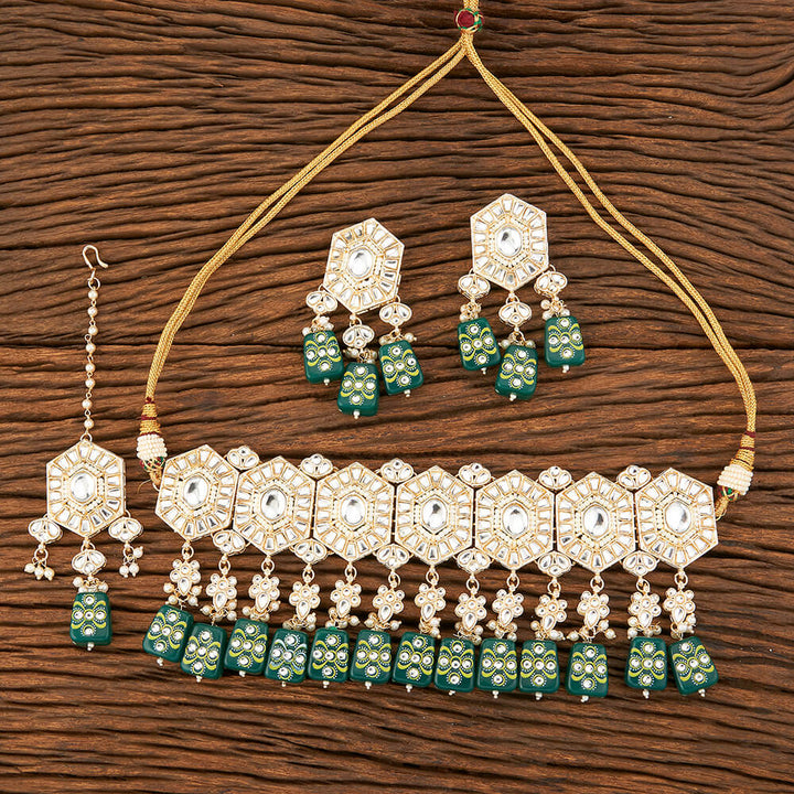 Indo Western Classic Necklace With Gold Plating 109177