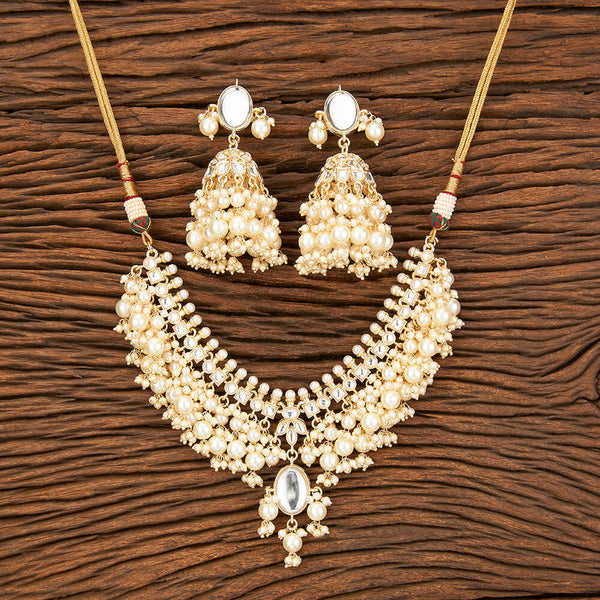 Indo Western Beads Necklace With Gold Plating 109187