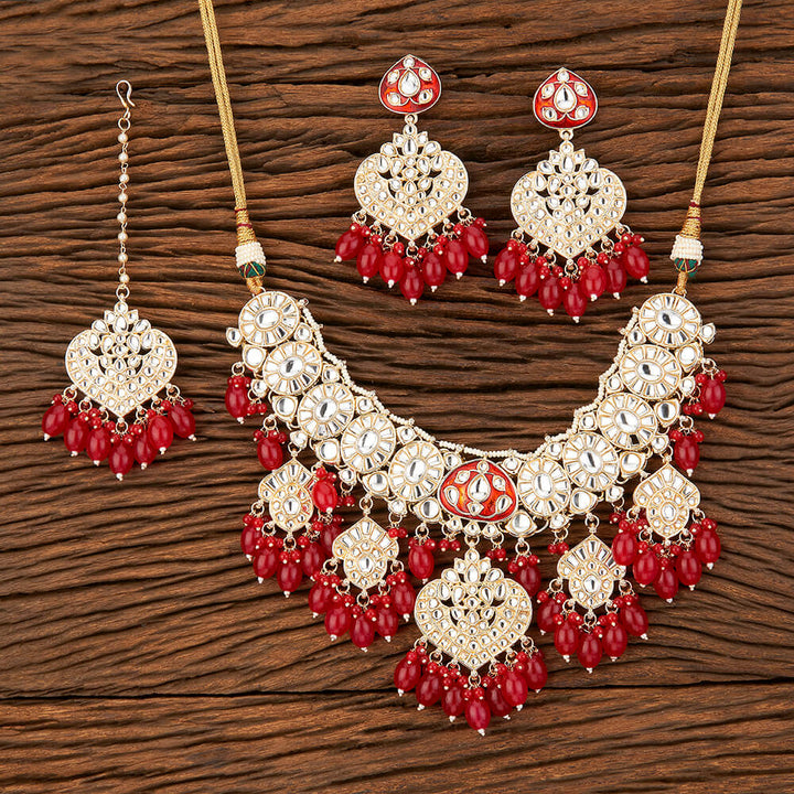 Indo Western Meenakari Necklace With Gold Plating 109196