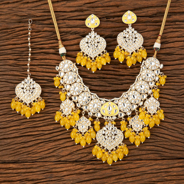 Indo Western Meenakari Necklace With Gold Plating 109196