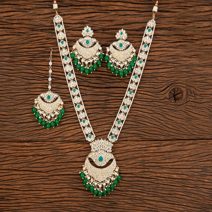 Indo Western Beads Necklace With Gold Plating 109225