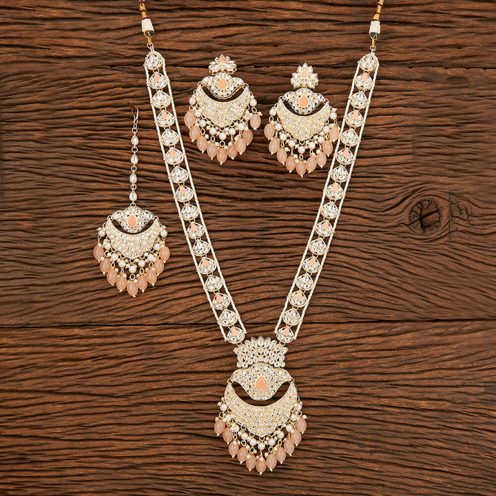 Indo Western Beads Necklace With Gold Plating 109225