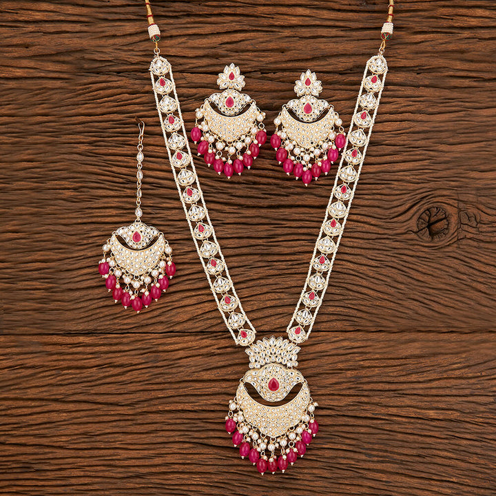 Indo Western Beads Necklace With Gold Plating 109225