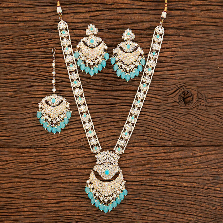 Indo Western Beads Necklace With Gold Plating 109225