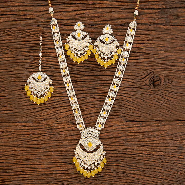 Indo Western Beads Necklace With Gold Plating 109225