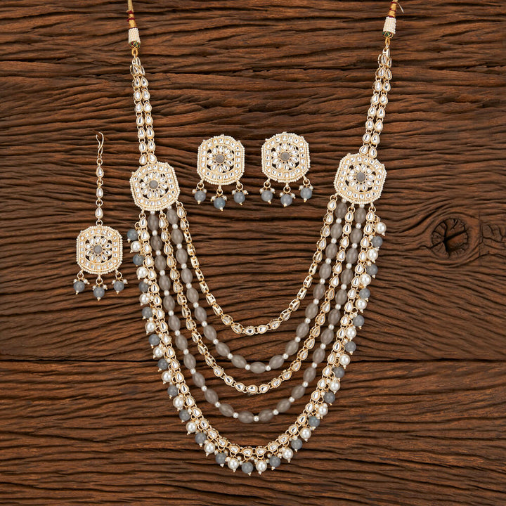 Indo Western Beads Necklace With Gold Plating 109269