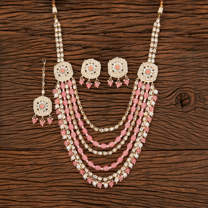 Indo Western Beads Necklace With Gold Plating 109269