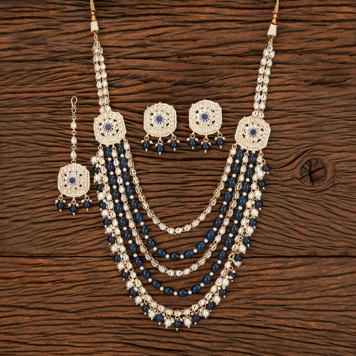 Indo Western Beads Necklace With Gold Plating 109269