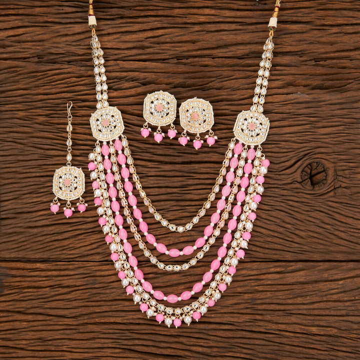 Indo Western Beads Necklace With Gold Plating 109269